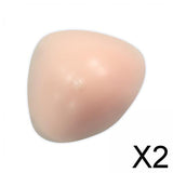 Maxbell 2xSilicone Breast Form Prosthesis Chest Enhance Breathable Shemale Fake Breast 400g 17.5x15.5x5.8cm Pale Pink
