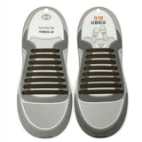 Maxbell Pair No Tie Elastic Silicone Shoelaces Brown Plus size - Aladdin Shoppers
