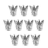Maxbell 20 Pcs Crown Shaped Spacer Loose Beads Jewelry Charms Connector Gold& Silver