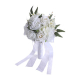 Maxbell Bridal Bouquet Ornament Bride Flower for Valentine's Day Ceremony Decoration White