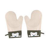 Maxbell Silicone Oven Mitts Easy to Use Kitchen Mitts for Barbecue Camping Microwave 28 cmx18 cm Brown