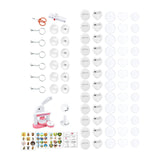 Maxbell Button Maker Machine Toys Badge Punch Press Kit for Children Boys Girls Kids Pink