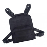 Maxbell Maxbell Adjustable Chest Rig Bag Multifunctional Front Pack with Vest Design Black