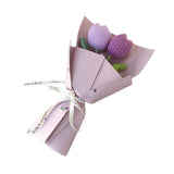Maxbell Crochet Flowers Bouquet Knitting Flower for Mother Day Teacher’ Day Birthday violet