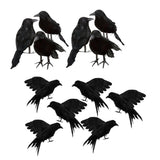 Maxbell 12x Artificial Realistic Birds Ravens Crows for Garden Halloween Decoration