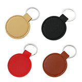 Maxbell 4 Pieces PU Leather Keychain Blank Decor Key Rings for Bag Clothing Luggage