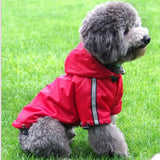 Maxbell Maxbell Reflective Fleece Lined Raincoat Jacket Poncho for Small Dog Pet Clothes M Red