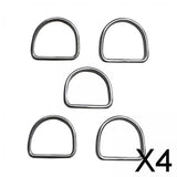 Maxbell 4x5 Pieces Metal D Ring Sturdy Stainless Steel D Rings for Belt Sewing Project 3mmx30mmx27mm