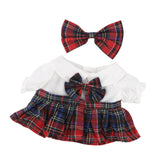 Maxbell 2Pcs Dolls Dress Suit with Bow Tie Hair Clip for 38cm Dolls Children's Gifts A