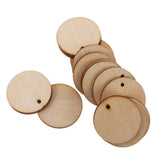 Maxbell 150 Pieces Round Unfinished Wood Pieces with Hole for DIY Crafts 50mm 30mm