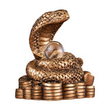 Chinese New Year Snake Statue Fengshui Figurine for Countertop Desktop Shelf 8cmx5.5cmx9.2cm Brown