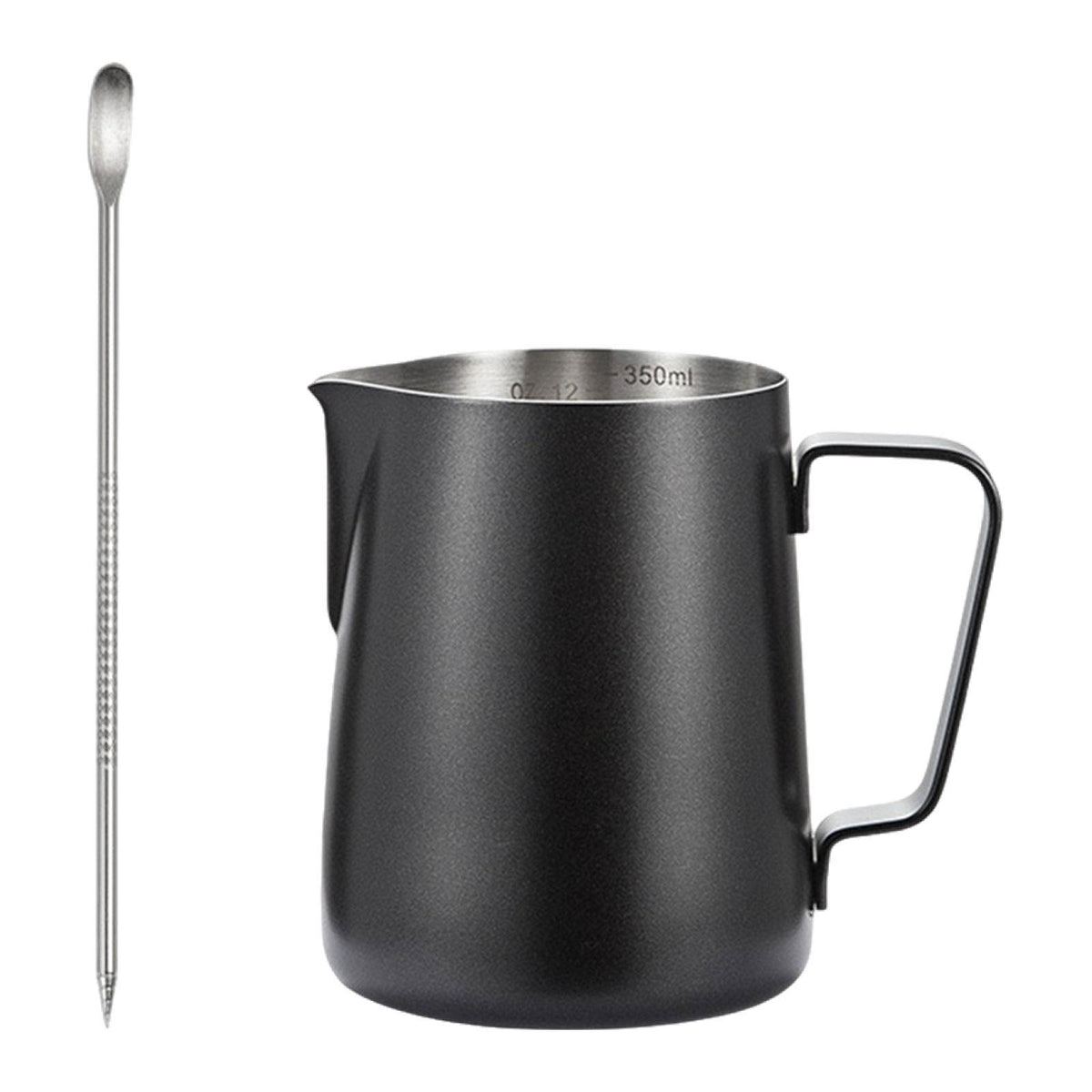 Maxbell Espresso Latte Art Cup 350ml Smooth Surface Milk Frothing Pitcher Jug Coffee Black