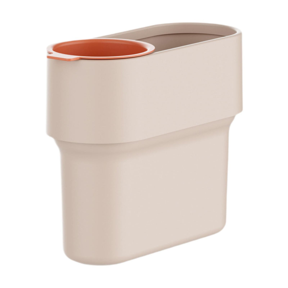 Maxbell Trash Can with Removable Mini Cup Garbage Can for Bathroom Kitchen Guestroom Beige