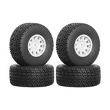 Maxbell 4Pcs RC Car Wheels and Tires Easy to Install for Ara550116 1/14 RC Car Model White