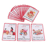 Maxbell Maxbell 22Pcs Kindergarten Kids Toddlers Learn to Read Flash Cards Spring Festival