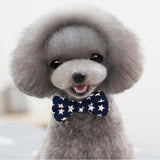 Maxbell Maxbell Pet Dog Cat Holiday Party Bow Tie Collars With Ring Bell S Blue-Star