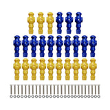 Maxbell 26 Pieces Table Soccer Men Players Repair Parts Football Machine Accessories Blue Yellow