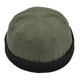 Maxbell 2pieces Men Retro Docker Leon Beanie Cap Pure Cotton Hat