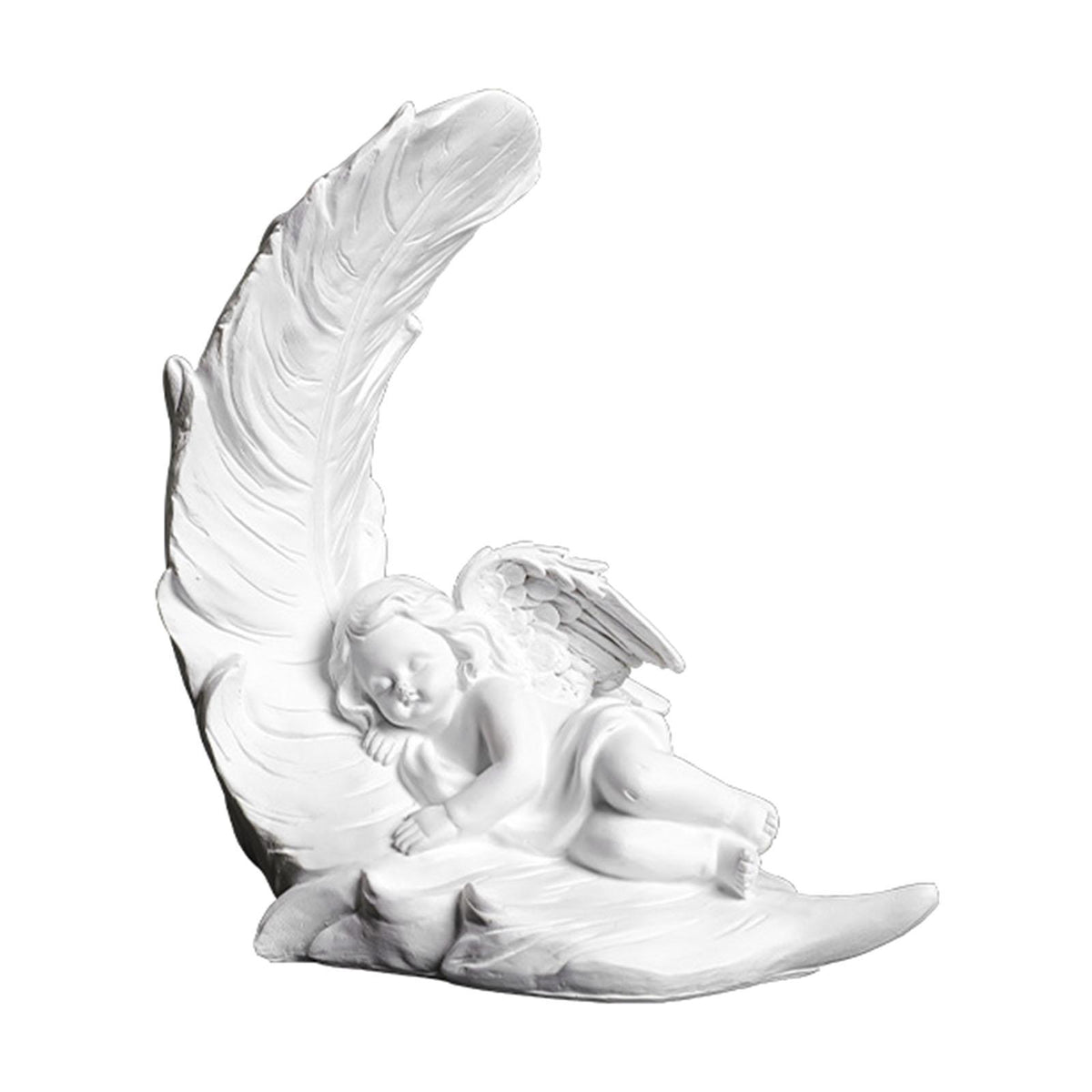 Maxbell Maxbell Cherub Statue White Memorial Baby Angel Statue for Living Room Sturdy Left