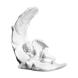 Maxbell Cherub Statue White Memorial Baby Angel Statue for Living Room Sturdy Left