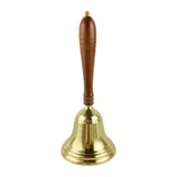 Maxbell Copper Hand Bell Wood Handle Handheld Bell for Wedding Kindergarten Meetings 11.2cmx26cm