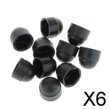 Maxbell 6x10pcs M6 Black Dome Bolt Nut Protection Caps Cover Hexagon Screws M8x13mm