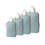 Maxbell 4Pcs Compression Storage Bags Luggage Packing Organizers for Outdoor Clothes Blue