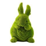 Maxbell Furry Flocked Rabbit Statue Funny Decor Yard Ornament for Patio Home Balcony