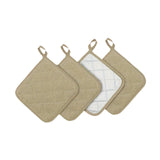 Maxbell 4 Pieces Kitchen Pot Holders 6.89x6.89inch Machine Washable Coaster Hot Pads Khaki