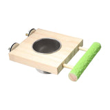 Maxbell Bird Feeding Dish Cup Wooden for Cage Bird Perch for Lovebird Macaw Parakeet Single bowl
