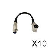 Maxbell 10x1ft XLR Female to Right-Angle Male Microphone Audio Extension Cable
