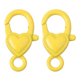 Maxbell 2 Pieces Lobster Clasp Heart Shape Lobster Claw Clasp for Toy Sewing Keyring Yellow