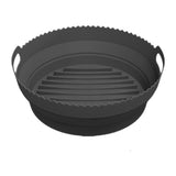 Maxbell Foldable Silicone Air Fryer Liner Replacement Round Air Fryer Silicone Liner Black