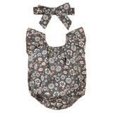 Maxbell 2x Newborn Rompers Round Neck Ruffled Bodysuit for Playwear Sleep Daily Life