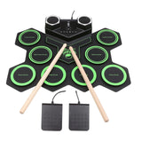 Maxbell Electric Practice Drum Practice Drum Pad Machine for Children Boys and Girls Green