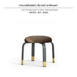 Maxbell Creative Stackable Round Stool, Modern Luxury Small Ottoman with Latex padding, Steel Frame, Living Room Entryway Shoe Bench, Soft Seat for Sofa & Coffee Table, Space-Saving Multipurpose Coffee Velvet