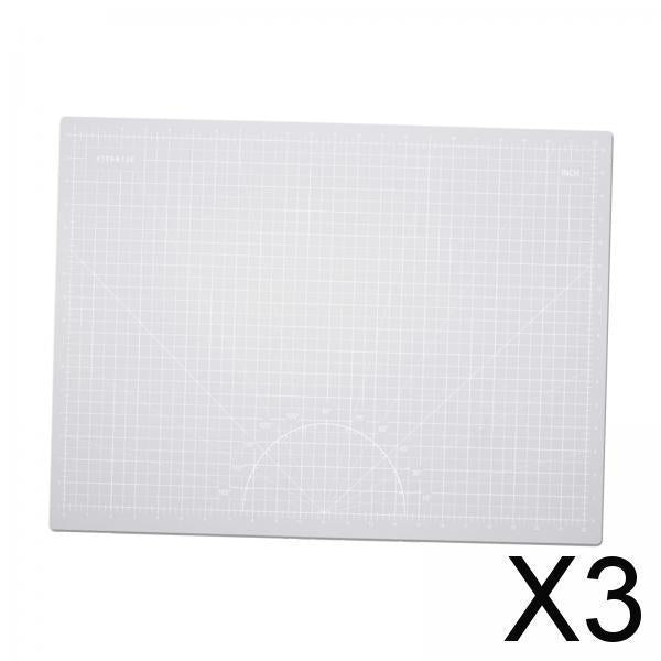 3xA1/A2/A3/A4 Cutting Mat Rotary Cutter Knife Printed Grid Craft grey black