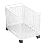 Maxbell Rolling Cart with Wheels Bathroom Classroom Pantry Study Room File Organizer White