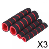 Maxbell 3x4 in 1 Motorcycle Foam Nonslip Handlebar Hand Grips Cover Set Gloves Red