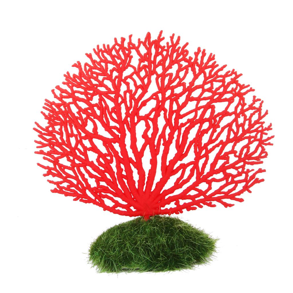Maxbell Maxbell Aquarium Fish Tank Artificial Coral Ornament Underwater Plants Decorate Red