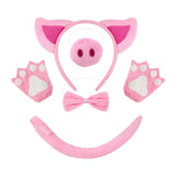 Maxbell Pig Costume Set Headwear Animal Cosplay for Performance Carnival Stage Shows With Gloves