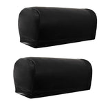 Maxbell 2 Pairs Non-slip PU Leather Stretch Furniture Sofa Armrest Covers Black