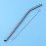 Maxbell Maxbell Titanium Straw Drinking Straw with 1 Cleaning Brush 7mm Bent Bevel