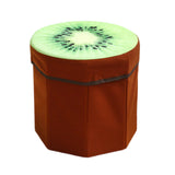 Maxbell Folding Storage Ottoman Funny Stylish Foot Stool for Dorm Entryway Furniture Kiwi