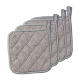 Maxbell 4 Pieces Kitchen Pot Holders 6.89x6.89inch Machine Washable Coaster Hot Pads Gray