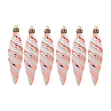 6Pcs Christmas Tree Decorations Charm Pendants for Cafe Engagement Festivals Rose Gold