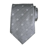 Maxbell Men Floral Tie 145cm Length Woven Neck Tie for Business Meeting Present Gift Grey