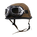 Maxbell Retro Helmet Protection with Goggles Vintage Cap Half Face Helmet Unisex Men L