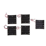 Maxbell 5 Pack 4 x 18650 Battery Holder Storage Case Plastic Box with Wire Leads, 4 Slots x 3.7V [14.8V] DIY Battery Storage Box, Black - Aladdin Shoppers