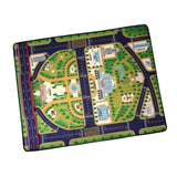 Maxbell Kids Play Rug with Roads for Kids Bedroom 140x110 cm Non Slip Large Play Mat Style C